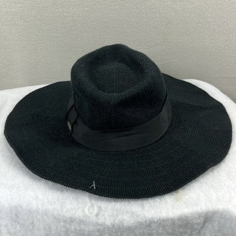 Brixton Wide-Brim Hat Womens Size XS 6 3/4‎ Black Woven